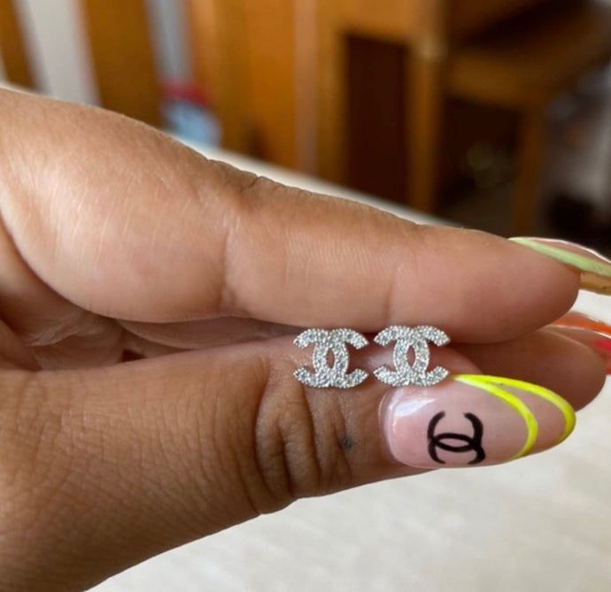 Chanel Mini CC Crystal Earrings  Designer WishBags
